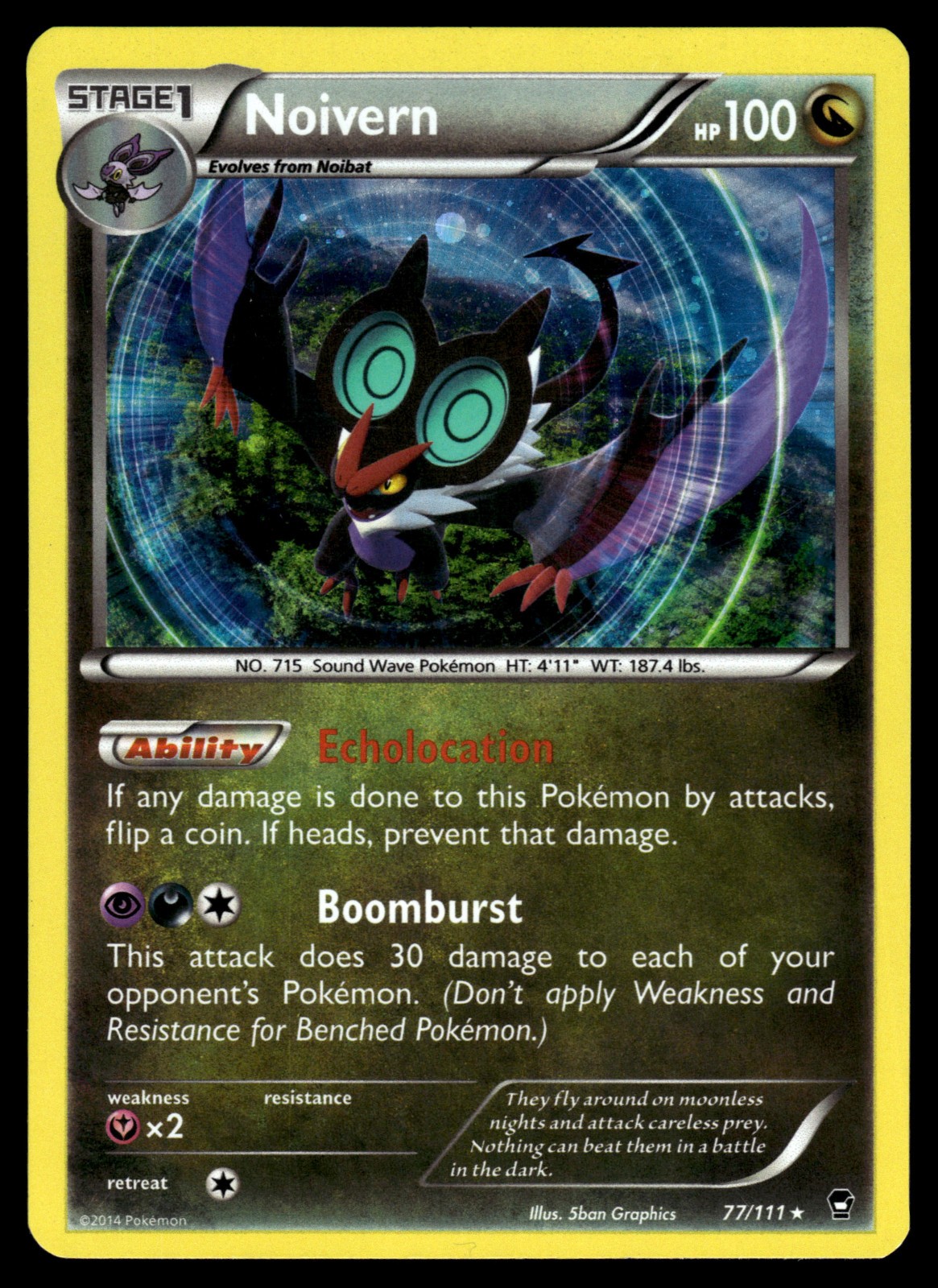 2014 Pokemon XY Furious Fists 77 Noivern Holo LP