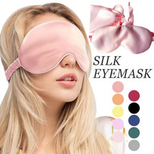 100% Pure Silk Sleep Mask Blindfold Silk Eye Mask Over Sized Total Blackout