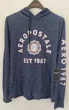 New Aeropostale Size Large Blue Light Hoodie Pullover Est 1987 Mens NWT
