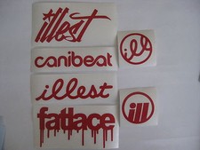 6 Sticker Pack2 Red Vinyl Decal Fatlace Illest Canibeat Jdm Drift Race Car Vip