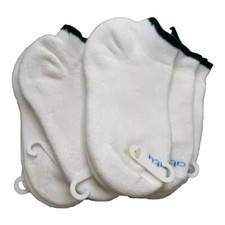 6 Pairs Acrylic Blend Socks VTG White Green No Show Low Cut NOS 7-9 Unisex USA