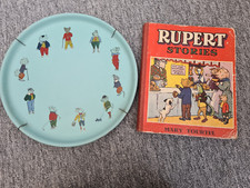 Vintage Thetford Pulpware Plate Rupert The Bear & Rupert Stories Book