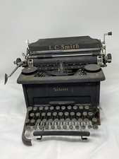 ANTIQUE L C SMITH SILENT HEAVY CAST IRON TYPEWRITER BLACK thumbnail