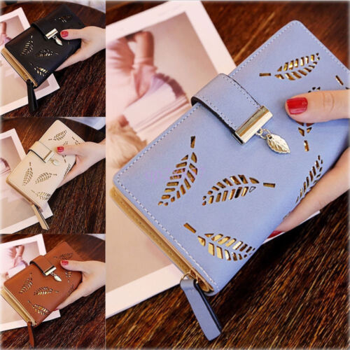 Women Wallet Clutch leather long Card Holder Phone Bags  Case Purse lady Handbag - Afbeelding 1 van 10