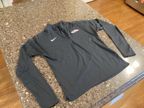 Liberty University Flames Track & Field Nike 1/4 Zip Pullover Women's Small Gray - Picture 8 of 14
