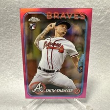 AJ Smith-Shawver 2024 Topps Chrome Pink Refractor RC #19