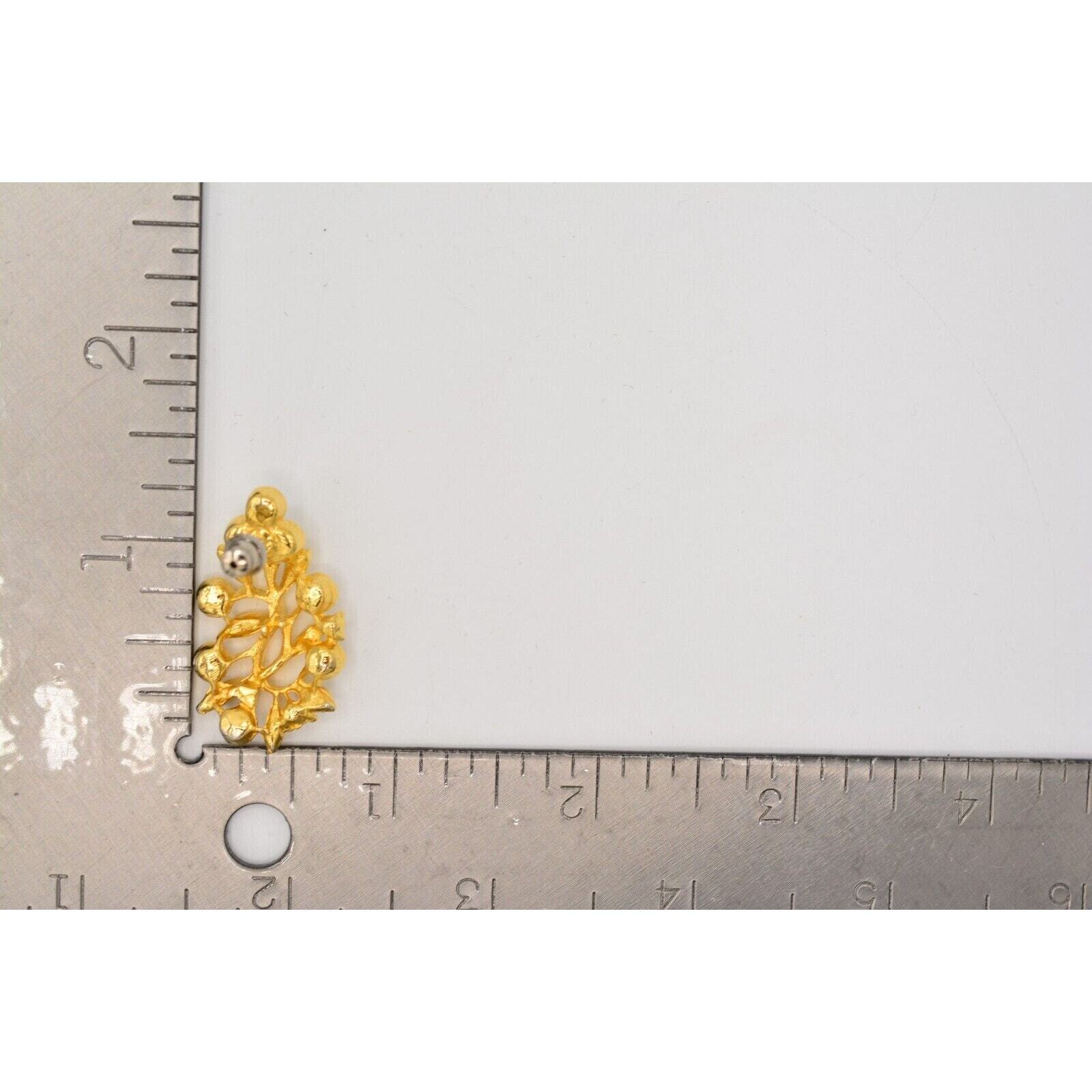 Vintage Crystal Leaf Earrings Dangle Rhinestone S… - image 12