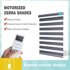 85% Blackout Motorized Zebra Blind Roller Shade Waterproof Window Blinds