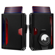 AirTag Wallet for Men RFID Technology Credit Card Holder with Money Clip Top