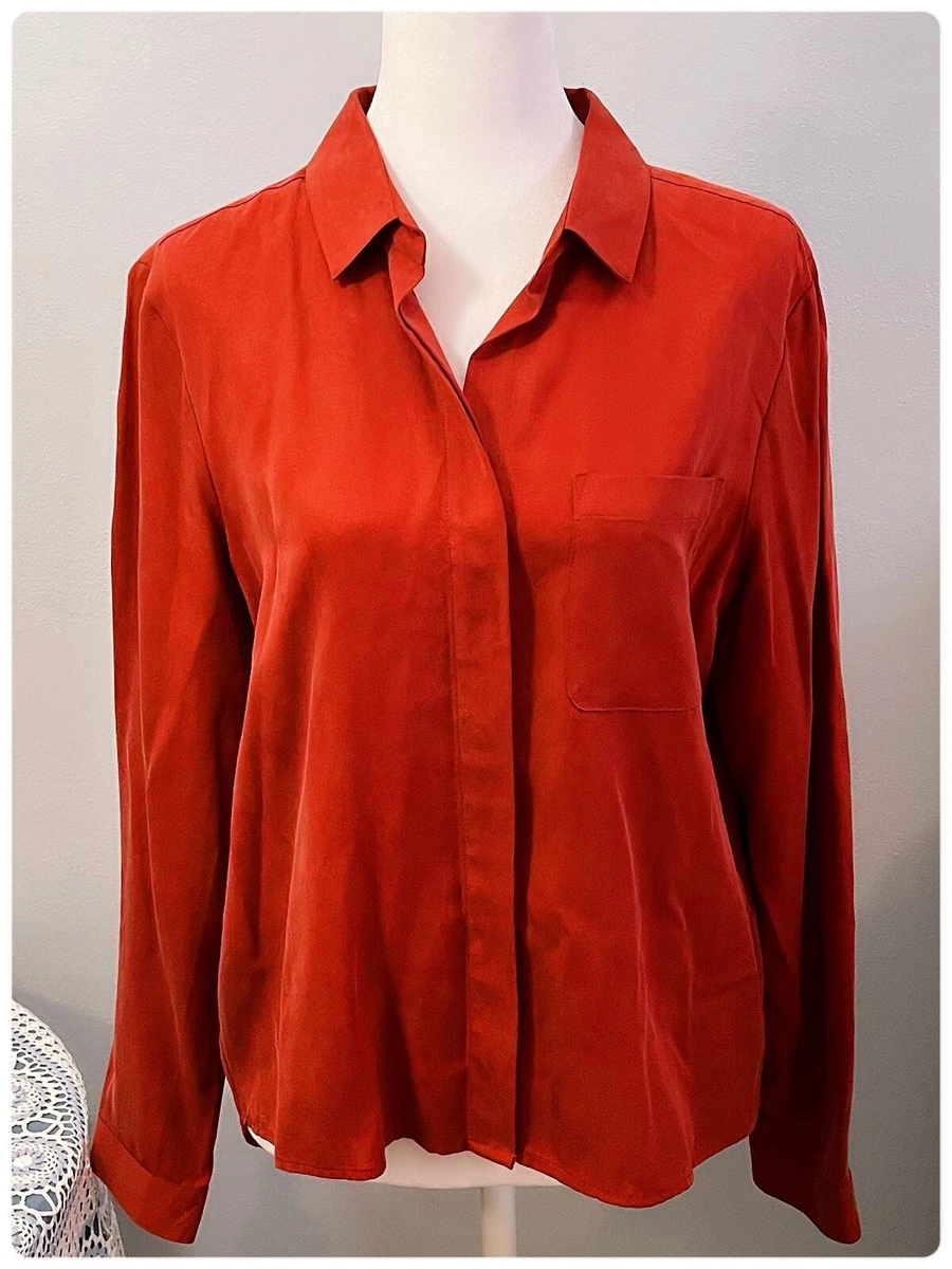 burnt orange blouse