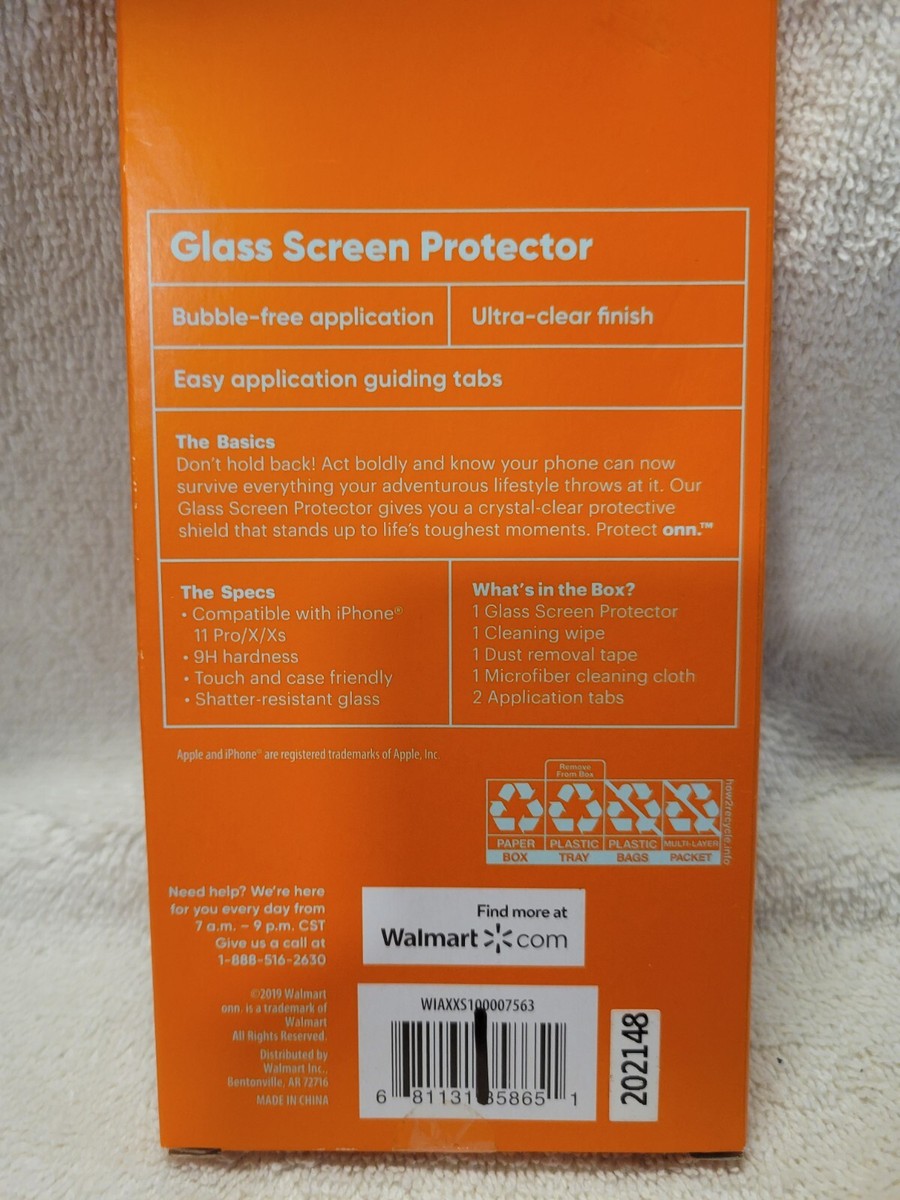 Protect ONN Glass Screen Protector for iPhone 11 Pro/x/xs for
