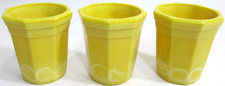 Vintage Akro Agate Glass Tumblers Set of 3 Yellow Octagonal Child-Size 2" Tall