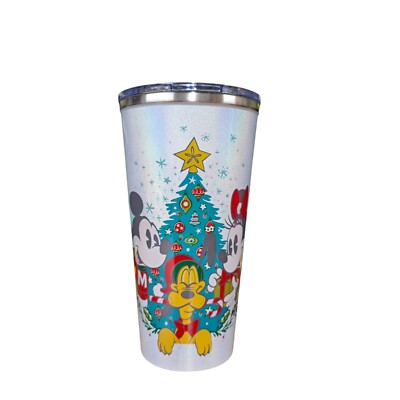 Disney Parks 2022 Christmas Mickey Minnie & Pluto Insulated Metal Tumbler 