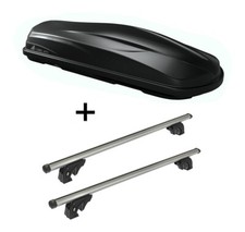 Dachbox CUBE470 + Dachträger VDPLION1 für für VW Polo IV 9N3 Cross 5Türer 06-08