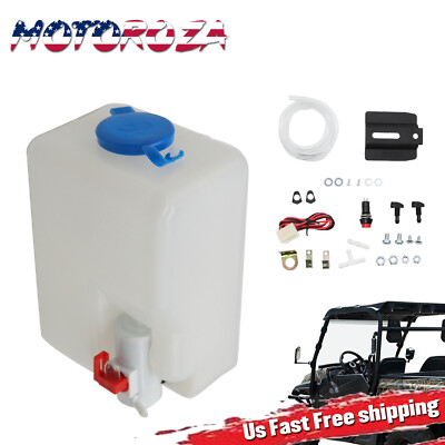 #ad #ad Universal 12V UTV Windshield Washer Pump Bottle Tank Wiper System Reservoir Kit $16.49