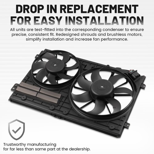Engine Radiator Cooling Fan Assembly for Audi A3 TT VW Golf Passat Jetta 620-805 - Picture 5 of 13