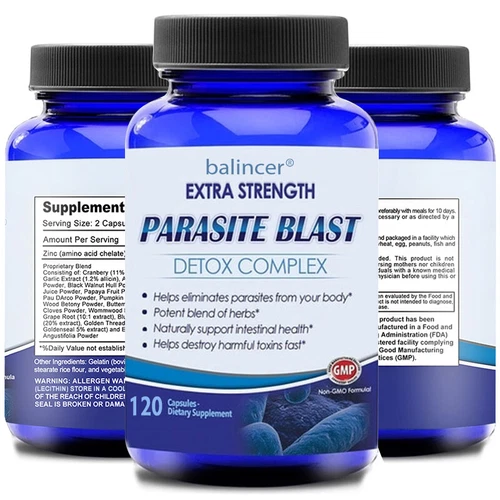 PARASITE BLAST Body Cleanse Complex Anti- PARASITE Support 120 Capsules