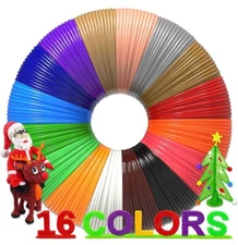 16-Color 320Ft PLA 3D Pen Filament Refills - 1.75Mm, Kids Safe, 250 Stencils Ebo