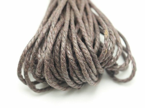 100 Meters Brown Waxed Twisted Cotton Cord Thread Line 2mm Macrame Rope String