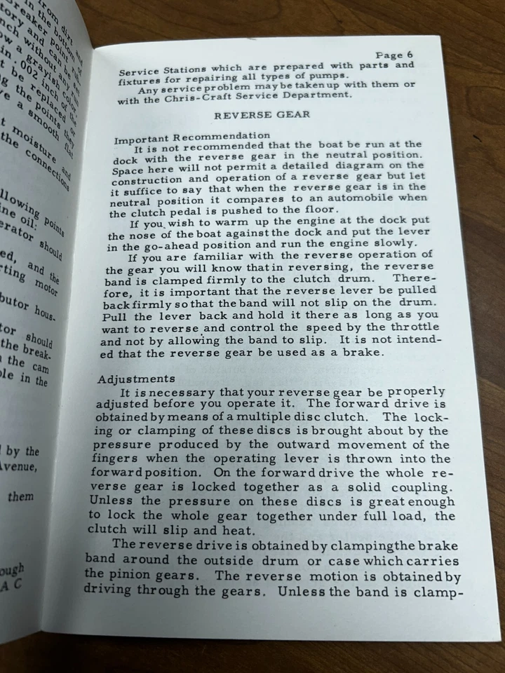 Vintage Chris Craft Instruction Book & Parts List WB Series Book #1 - Image 4 of 4