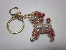 FANCY POODLE KEY CHAIN MULTI-COLORED Crystal Rhinestone Key Chain