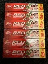 6x Dabur RED Toothpaste Teeth Gums Ayurvedic Cavities Yellow Plaque Breath 36g