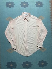 Vintage 70s polyester button shirt Van Heusen knit dagger collar disco 15 1/2 35