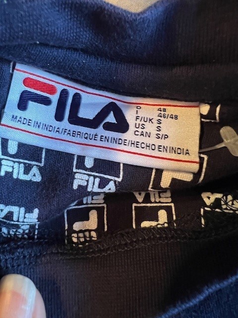Fila T Shirt Uomo Color Block Rosso Bianco Blu Logo Scritto Taglia S