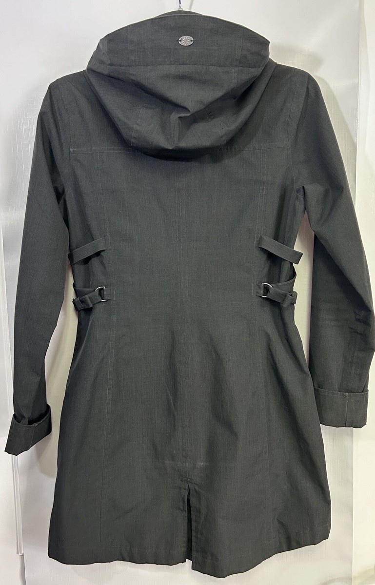ATHLETA Midtown Rain Trench Coat Hooded | Dark Gray