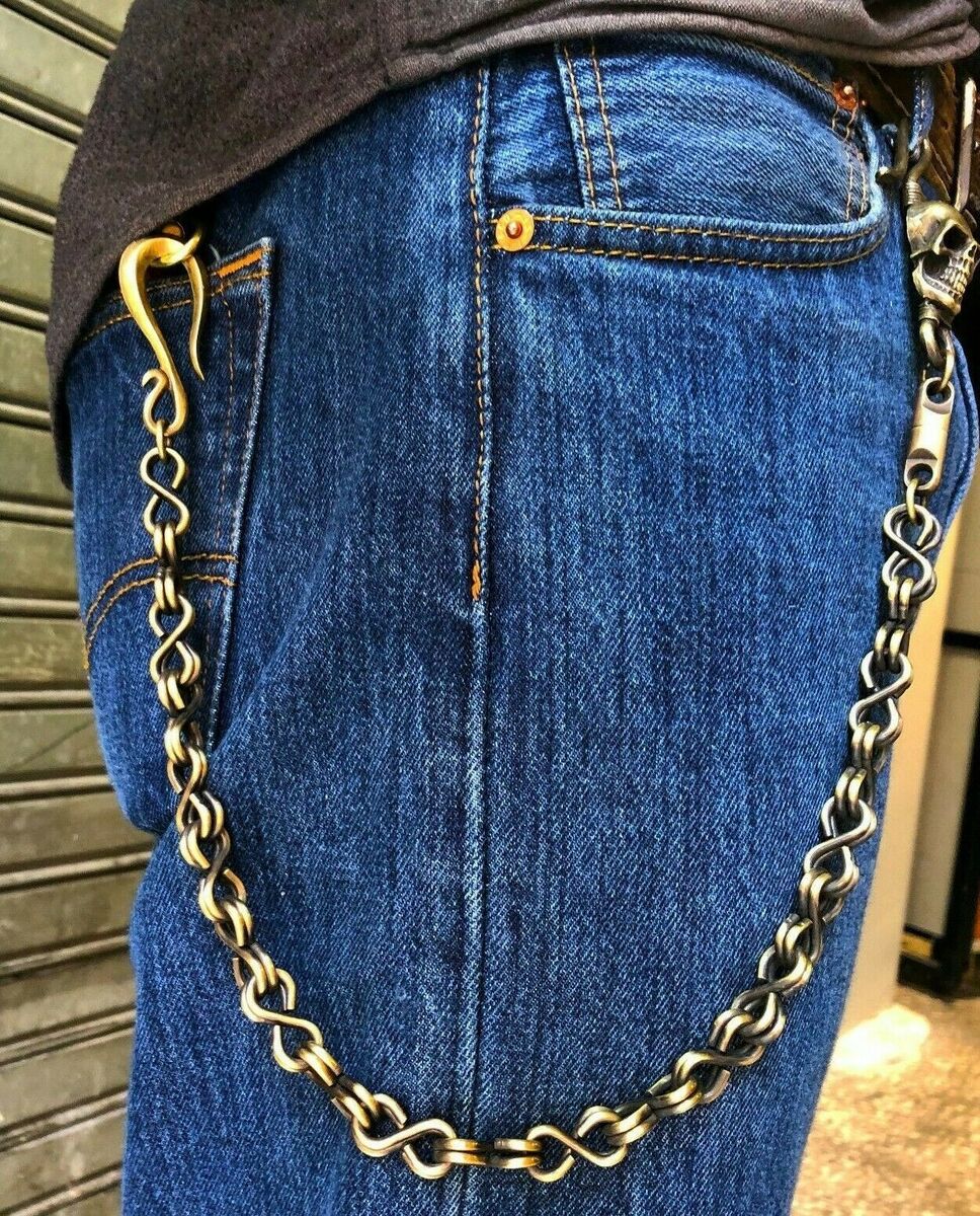 Solid Brass Wallet Chain Infinity Handmade With Hook Brass Solid Brass Wallet Chain Infinity Handmade With Hook Brass
