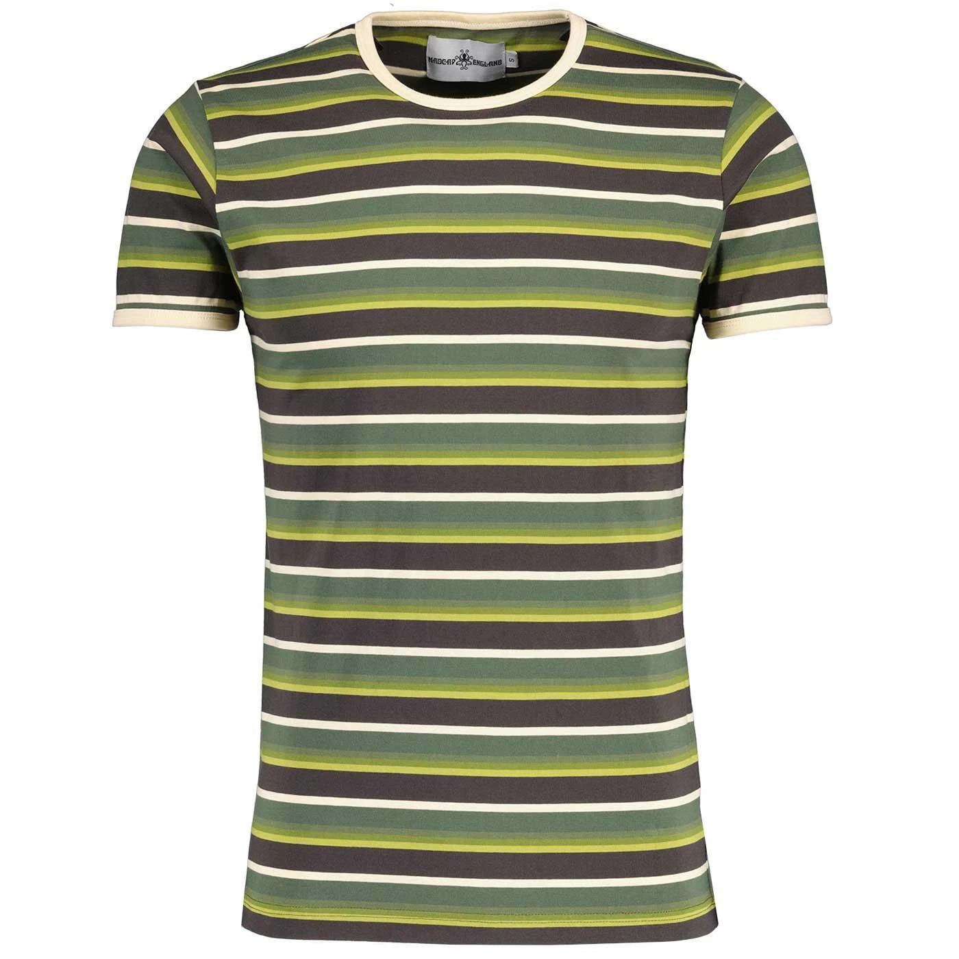 NEW MADCAP RETRO 70s 80s MENS MOD STRIPED T-SHIRT Shirt Tee Top Dekker MC1044