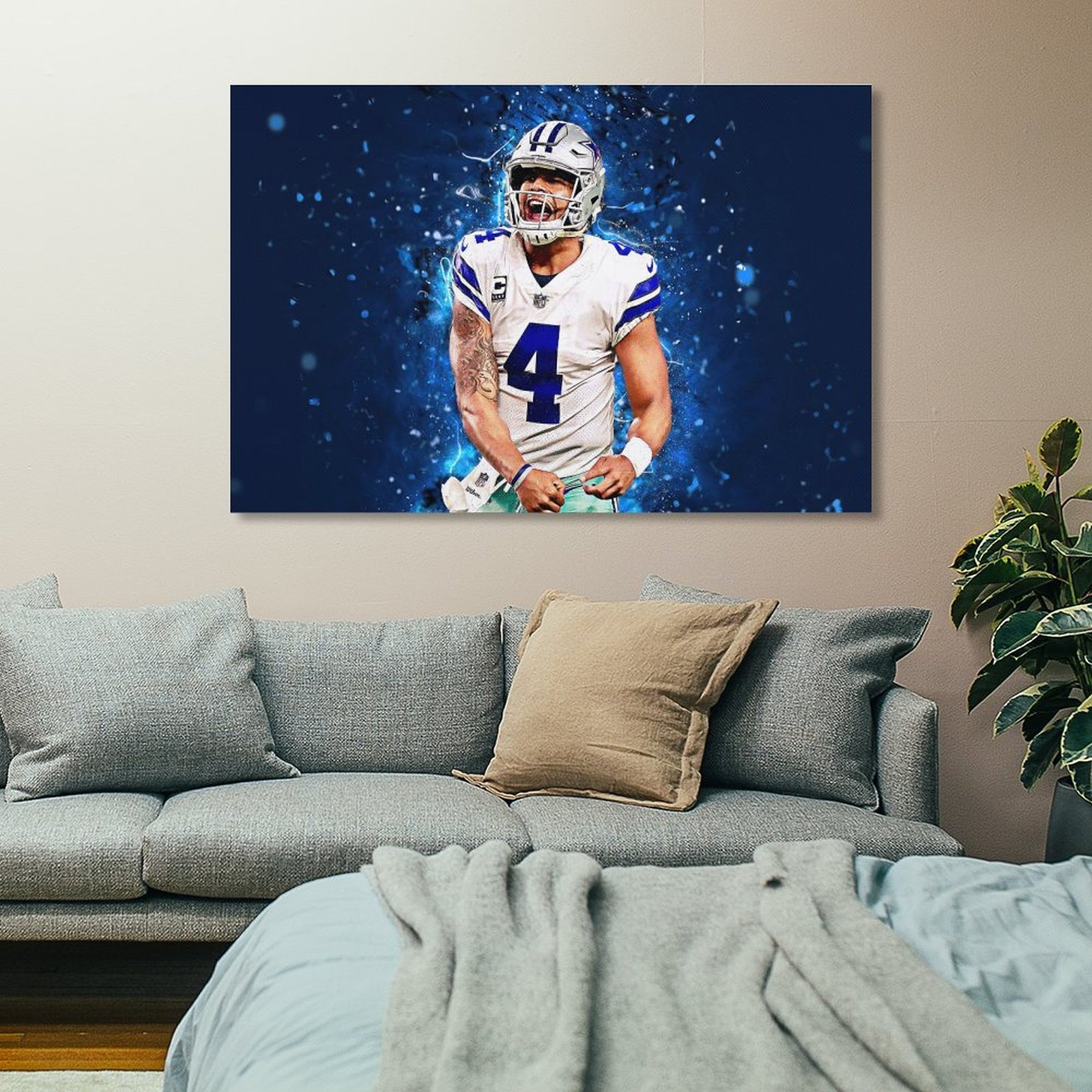 Dak Prescott Dallas Cowboys Canvas Art Wall Painting Poster Print Decor ...