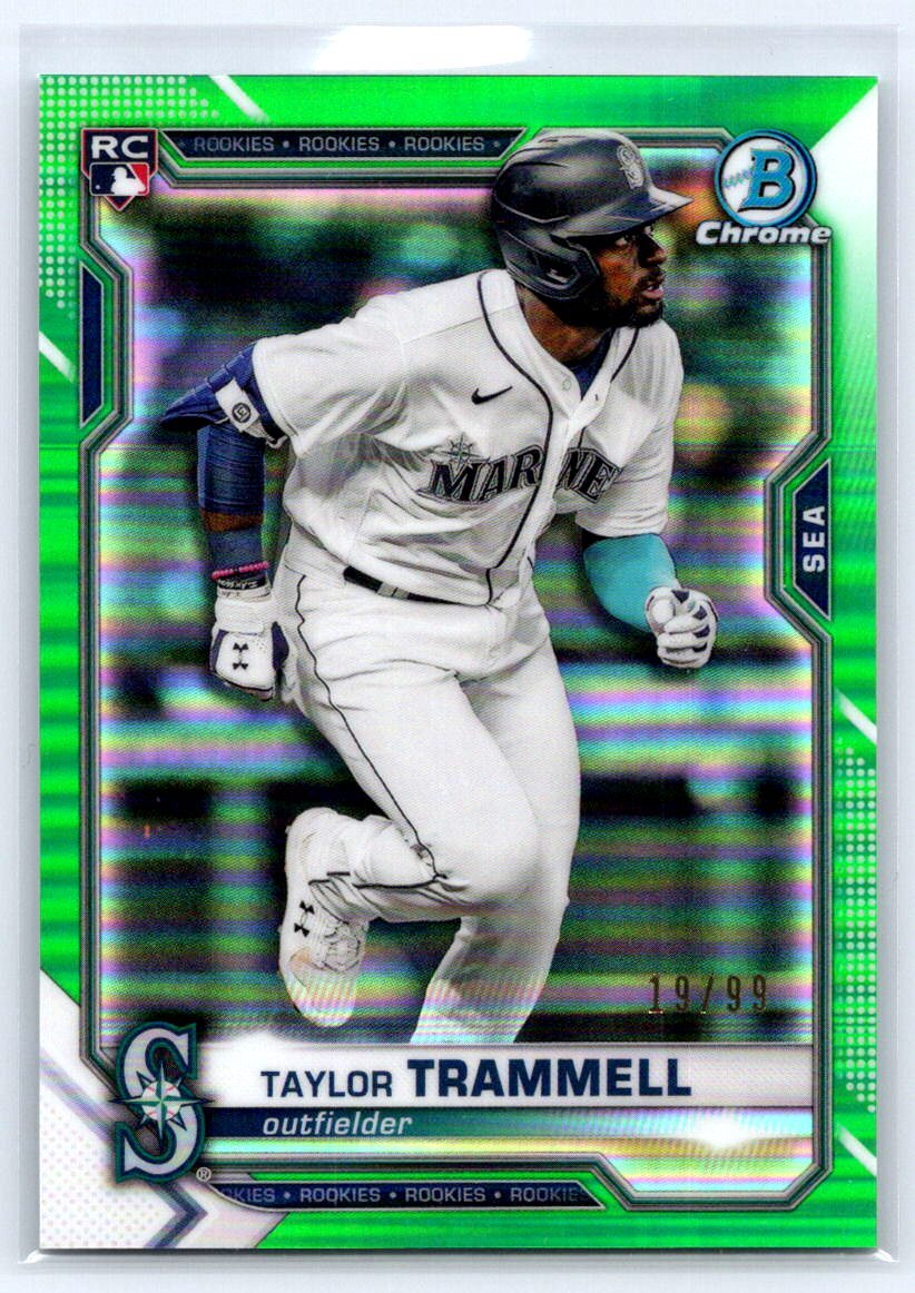 2021 Bowman Chrome #61 Taylor Trammell Green Refractor #/99