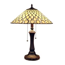 Chloe Lighting Fanny Tiffany-Style Victorian 2 Light Table Lamp 16" Wide