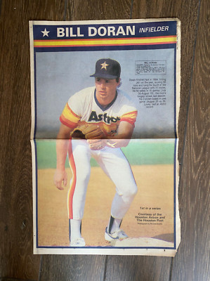 BILL DORAN- HOUSTON ASTROS - HOUSTON POST NEWSPAPER POSTER-04/08/1985-22X28