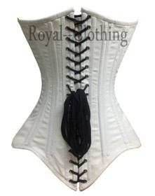 Heavy Duty Double Steel Boned Long Line Overbust waist Trainer Cotton Corset