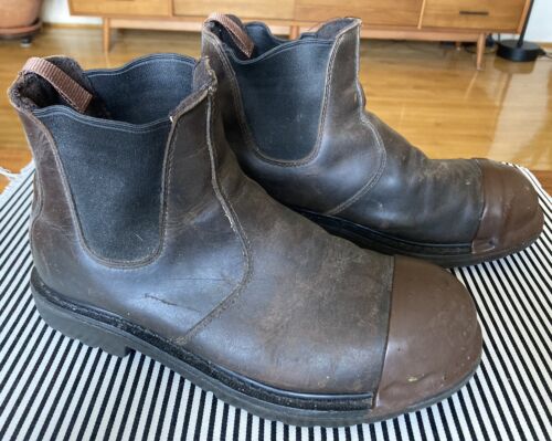 WORX RED WING Mens Work Boots 9 WW Brown Slip Resistant SAFETY TOE LEATHER 5425 - Picture 3 of 7