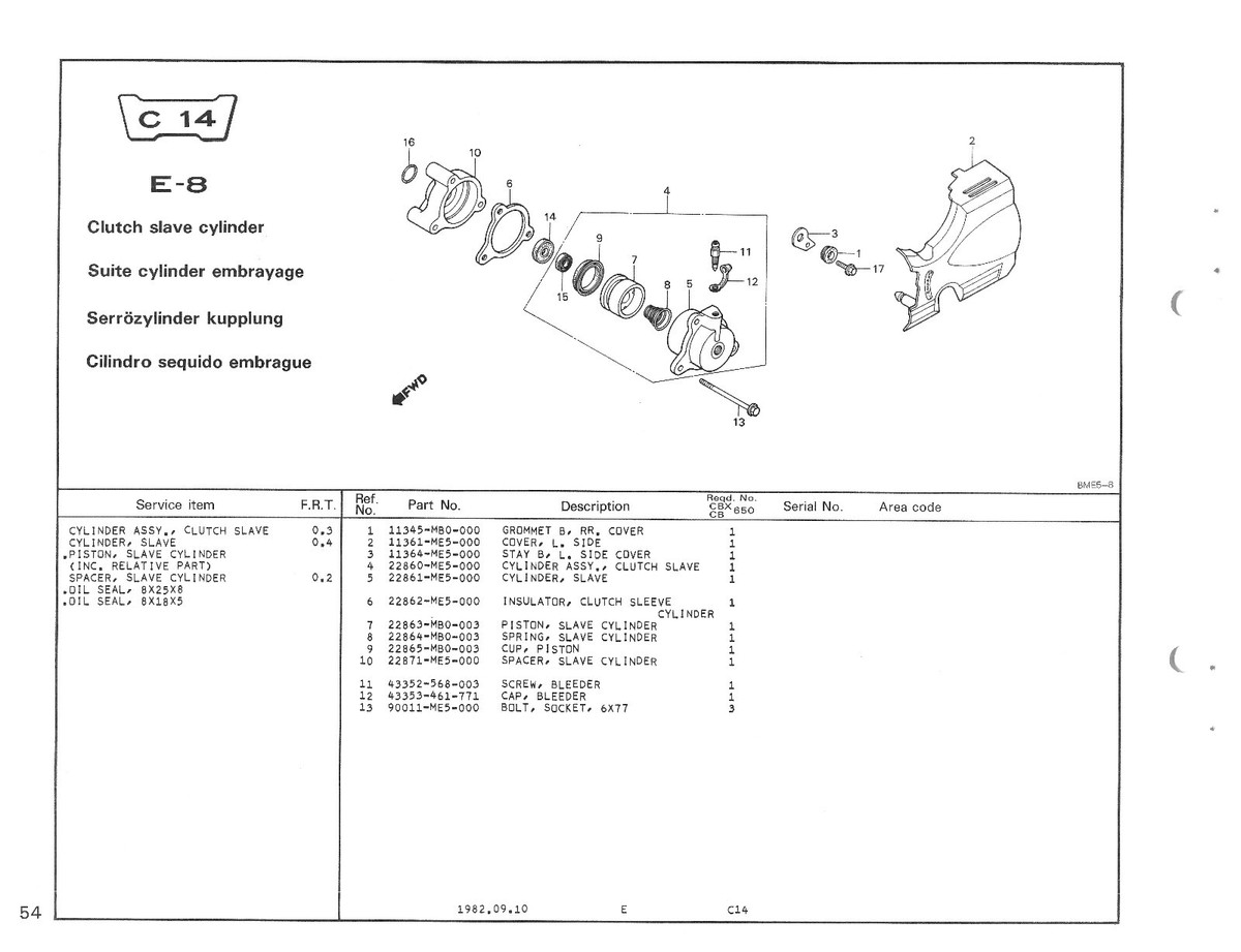 HONDA Parts Manual CBX650E CB650SC Nighthawk 1983 1984 1985 Spares
