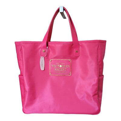 Victoria Secret Nylon Tote Bag, Hot Pink Handbag Medium Size