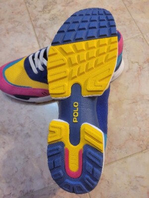 Polo Ralph Lauren PINK TEAL YELLOW NAVY Jogger Sneaker Sneakers Sz
