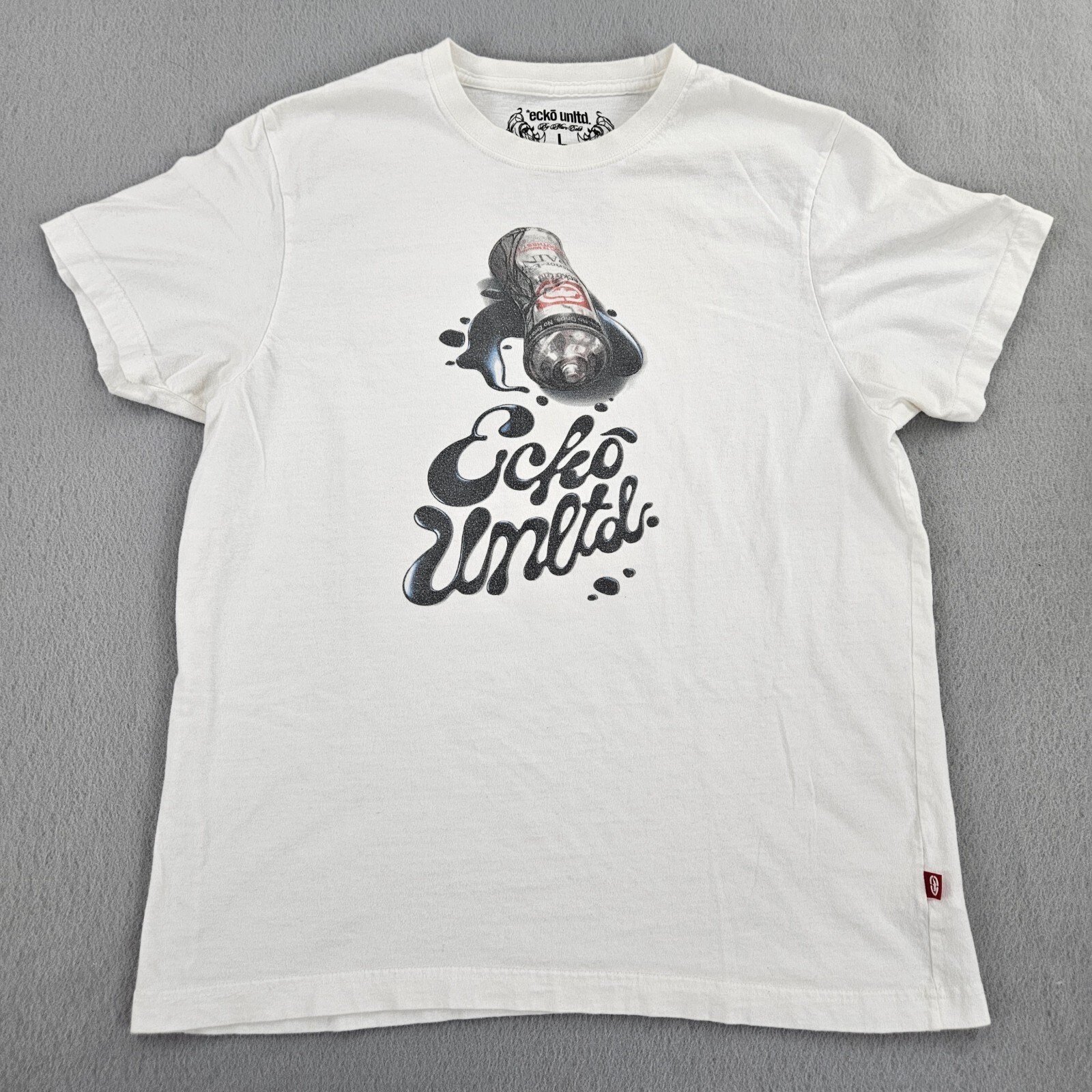 Vintage Y2K Ecko Unltd TShirt Mens Large Logo Spellout Spray Paint