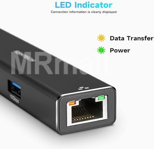 USB 3.2 Gen 2 Hub with RJ45 Gigabit Ethernet 10Gbps USB-C 2xUSB A to LAN Network - Picture 6 of 7