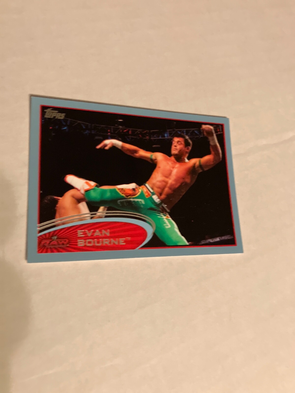 Evan Bourne 2012 topps blue parallel INSERT WRESTLING CARD see scan