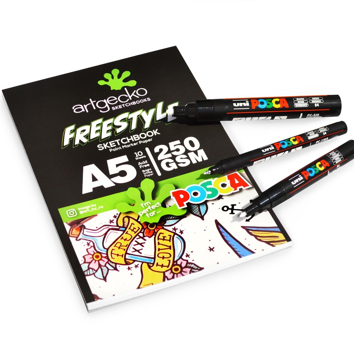 Artgecko A5 Freestyle Sketchbook White Paper 10 Sheets PC1MR