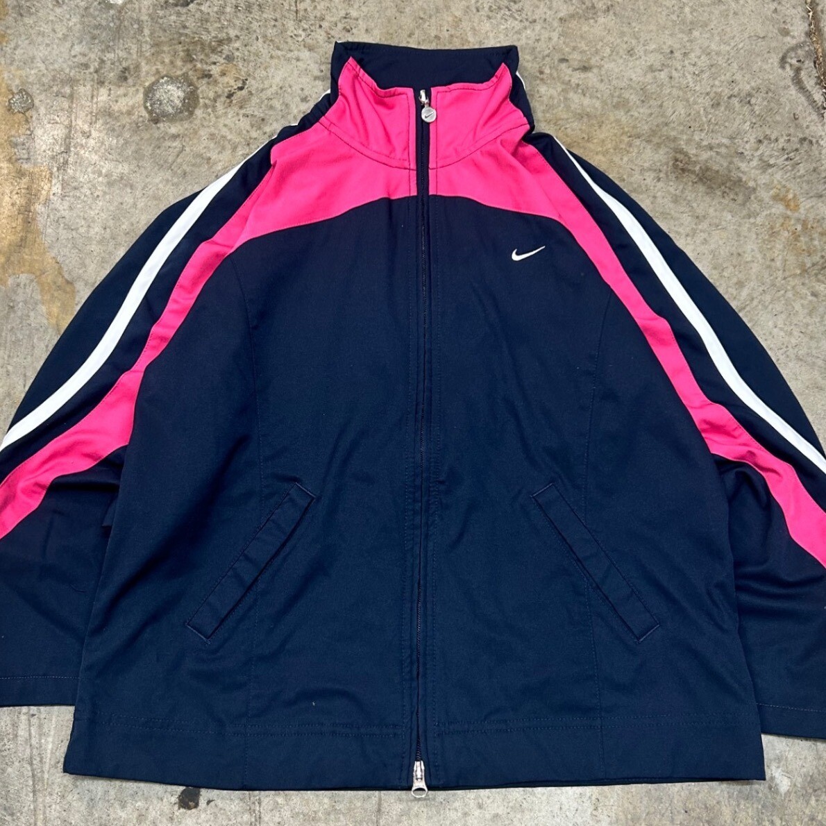 SACAI X NIKE Giacca Nike Track Vintage Full Zip Rosa Bianco Righe Cappotto Sportivo Taglia L