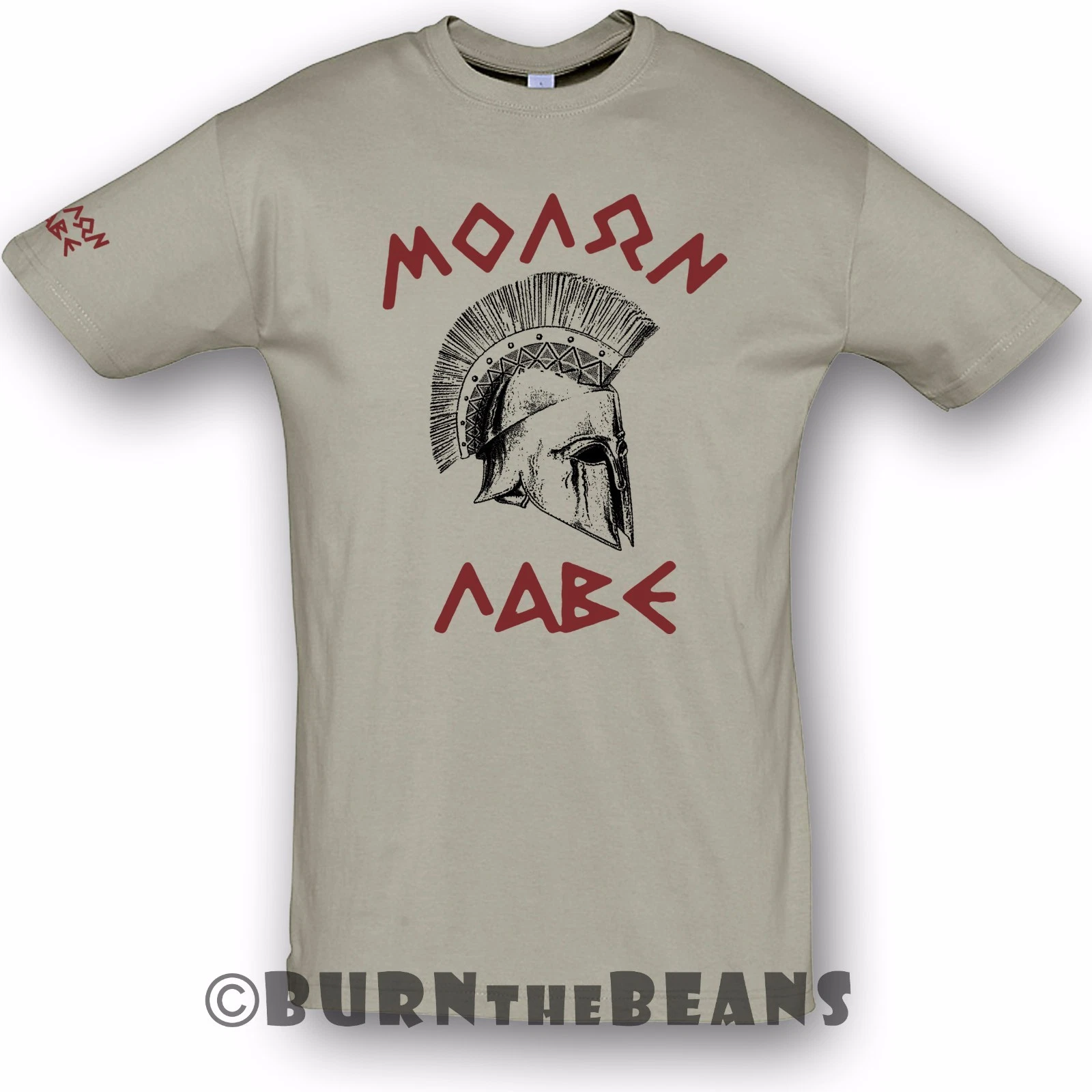 Spartans Helmet T-Shirt, Molon Labe Greece Gym 300, Greek Warriors Top