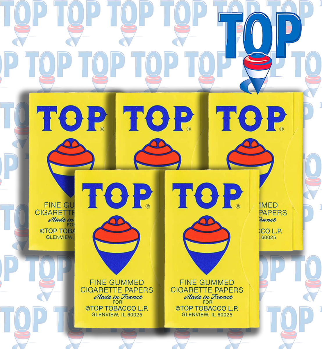 TOP Rolling Papers Single Wide Cigarette Paper (500 Total Leaves) 5  Booklets
