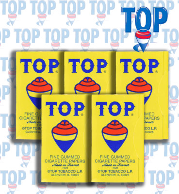 TOP Rolling Papers Single Wide Cigarette Paper (500 Total Leaves) 5 Booklets