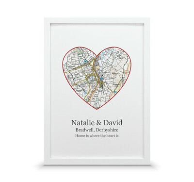 Personalisierter Kartendruck für Paare - individuelles Geschenk für Zuhause - Hochzeitstag