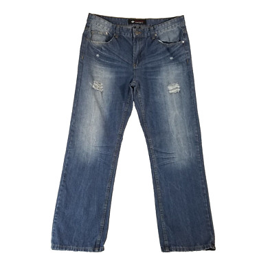 Enyce Sean Combs jeans men's 38x32 relaxed fit straight blue denim pants distres